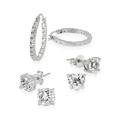Icz Stonez Sterling Silver Cubic Zirconia 3-piece Earring Set