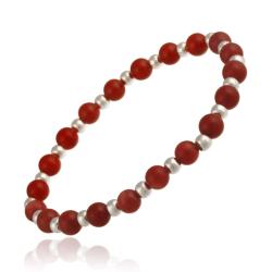 Stonique Creations Sterling Silver Sea Bamboo Coral Stretch Bracelet
