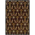 Free indicative guidepost for Machine Purple Black Abstract Rug (5' x 7'6)