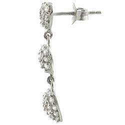Sterling Silver Pave-set Cubic Zirconia Heart Earrings