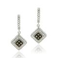 Sterling Silver 1/10ct TDW Brown Diamond Dangle Earrings