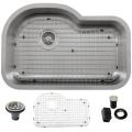 Ticor Stainless Steel 16-gauge Undermount Kitchen Sink with Air Switch