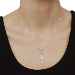 Sterling Silver Colored Mother of Pearl Drop Necklace