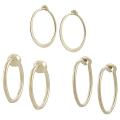 Goldfill and Sterling Silver 3-piece Hoop Earring Set
