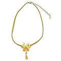 Leather 'Flight' Carnelian and Citrine Necklace (Thailand)