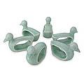 Set of 6 Celadon Ceramic 'Green Ducks' Napkin Rings (Thailand)