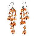 Sterling Silver 'Ginger Rain' Carnelian Waterfall Earrings (Thailand)