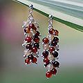 Sterling Silver 'Dazzling Honey' Carnelian Cluster Earrings (Thailand)