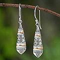 Sterling Silver Gold Accent 'Fireflies' Dangle Earrings (Indonesia)