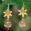 Free connected hints for Pose Mannequins Gold Vermeil 'Sun Dew' Rutile Quartz Earrings (Thailand)