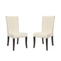 Metro Leather Cream Side Chairs (Set of 2)