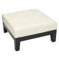 Supreme Square White Leather Ottoman