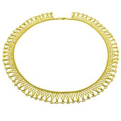 14k Yellow Gold Sparkle Crochet Necklace