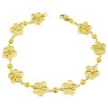 14k Yellow Gold Diamond-cut Filigree Flower Bracelet