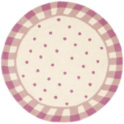 Handmade Novelty Pink Wool Rug (3' Round)