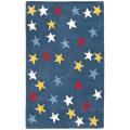 Handmade Novelty Stars Blue Wool Rug (2'6 x 4')