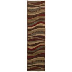 Indoor Beige/ Multi Stripe Rug (1'10 x 7'6)