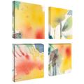 Sheila Golden 'Yellow Floral Squares' 4-panel Art Set