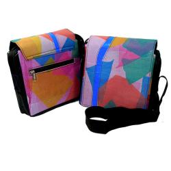 Recycled Plastic 'Patchwork Queenie' Messenger Bag (India)
