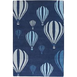 Hand-tufted Kinders Blue New Zealand Wool Rug (7'9 x 10'6)
