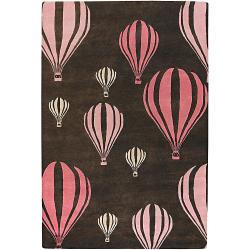 Hand-tufted Kinders Brown/ Pink New Zealand Wool Rug (5' x 7'6)