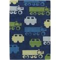 Hand-tufted Kinders Blue New Zealand Wool Rug (5' x 7'6)