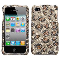 Premium iPhone 4 Leopard Skin Rhinestone Case
