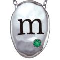 Sterling Silver Created Emerald May Birthstone Initial Necklace