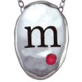 Sterling Silver Created Ruby July Birthstone Initial Necklace