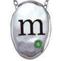 Sterling Silver Created Peridot August Birthstone Initial Necklace