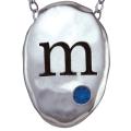 Sterling Silver Created Blue Spinel September Birthstone Initial Necklace