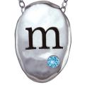 Sterling Silver Created Blue Zircon December Birthstone Initial Necklace