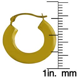 10k Yellow Gold Polished Flat 18-mm Hoop Earrings