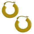 10k Yellow Gold Polished Flat 18-mm Hoop Earrings