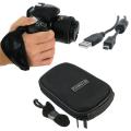 3-piece Camera Case/ Hand Strap/ USB Data Cable Combo for Olympus