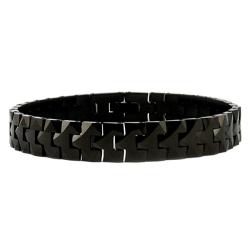 Men's Tungsten Black-plated Carbide Faceted Snake-link Bracelet