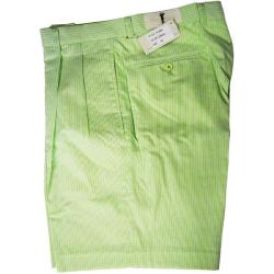 Vardon Men's White/ Green Stripe Golf Shorts