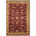 Pakistani Hand-knotted Peshawar Red/ Beige Wool Rug (6' x 9')
