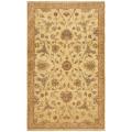Pakistani Hand-knotted Peshawar Ivory/ Beige Wool Rug (5' x 8')