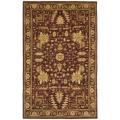 Pakistani Hand-knotted Peshawar Maroon Wool Rug (6' x 9')