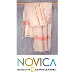 Wool 'Rose Garland' Shawl (India)