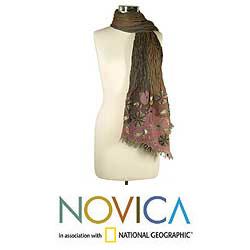 Wool 'Pretty Posies' Scarf (India)