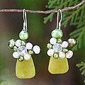 'Elixir' Freshwater Pearl Serpentine Earrings (4-5 mm) (Thailand)