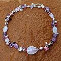 Silver 'Lilac Rose' Freshwater Pearl Necklace (6-8 mm) (Thailand)
