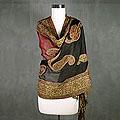 Jamawar Wool 'Paisley Vine' Shawl (India)
