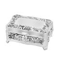 Flower Pattern Silver Jewelry Box