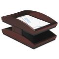 Rolodex Executive Woodline II Two-tiered Desk Mahogany-finish Tray