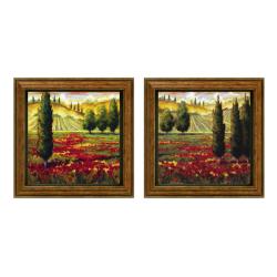 JM Steele 'Tuscany In Bloom' Framed 2-piece Art Set