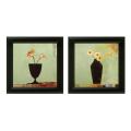 Charlotte Foust 'Aqua Floral' Framed 2-piece Art Set