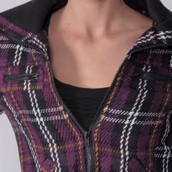 Love Change Junior's Plaid Zip Front Bomber Jacket